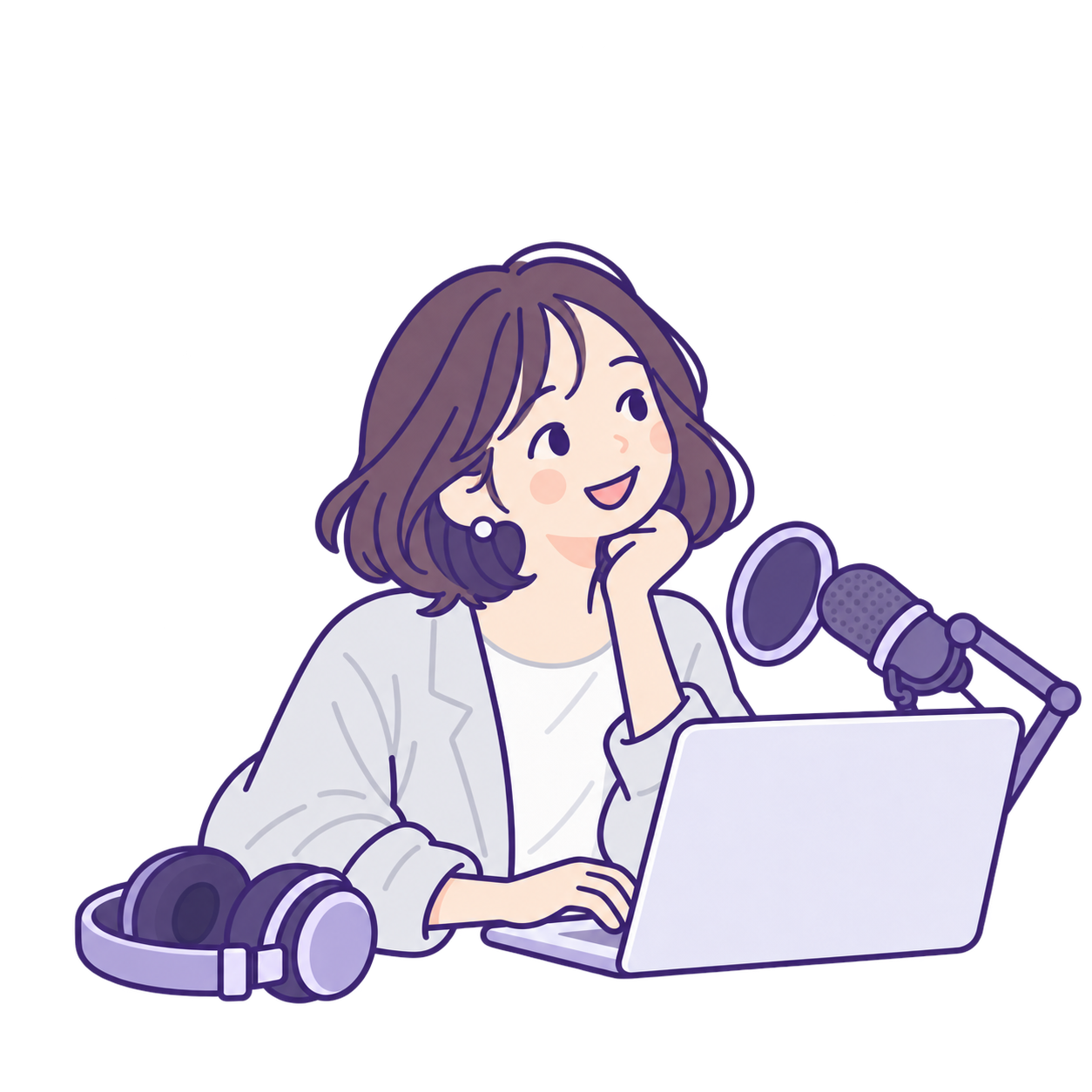 収録した音声から短い動画を編集するポッドキャスター